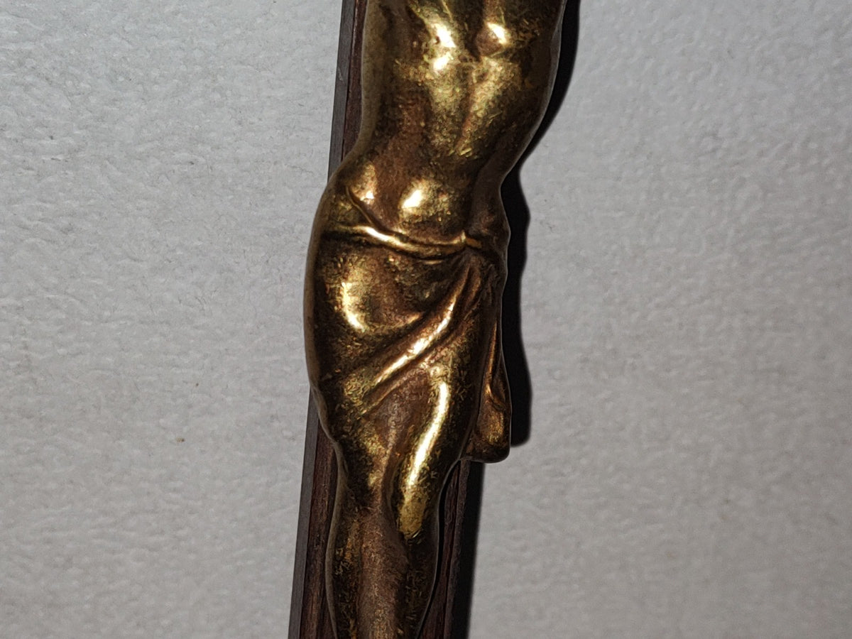 A3- Antiguo Crucifijo Grande De Bronce - 60'S - 70'S