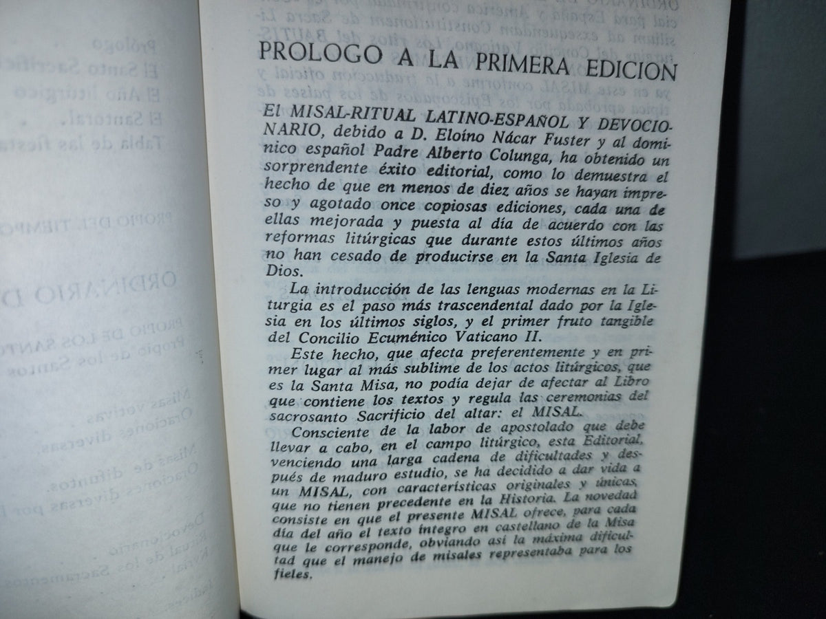 60- Misal Diario Castellano Devocionario Y Ritual - Eloino Nacar Fuster, Alberto Colunga - 1965