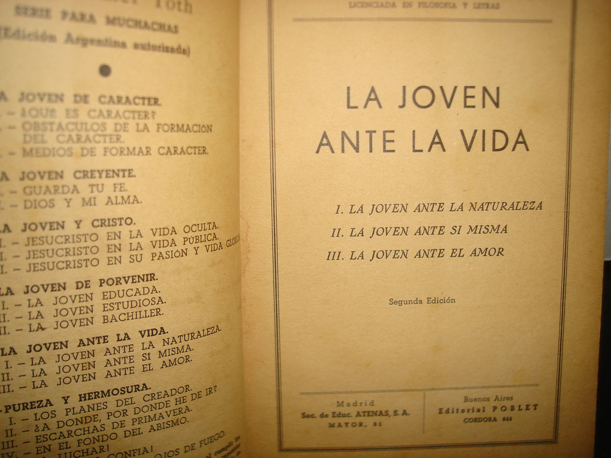 30- La Joven Ante La Vida - María Rosa Vilahur - 1944