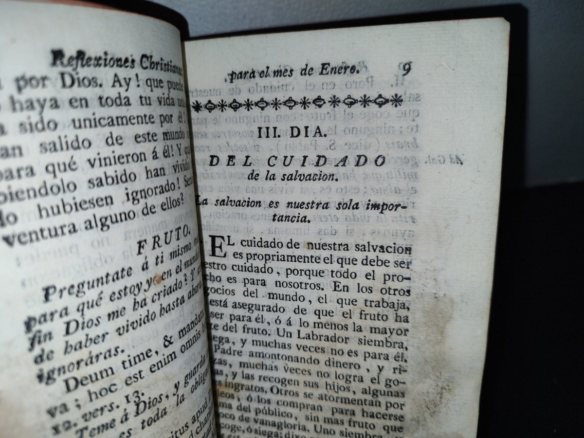 59- Pensamientos O Reflexiones Christianas Para Todos Los Días Del Año, T. I Francisco Nepueu - 1779