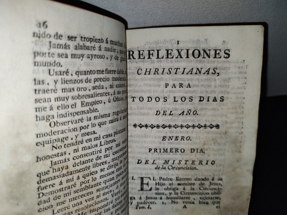 59- Pensamientos O Reflexiones Christianas Para Todos Los Días Del Año, T. I Francisco Nepueu - 1779