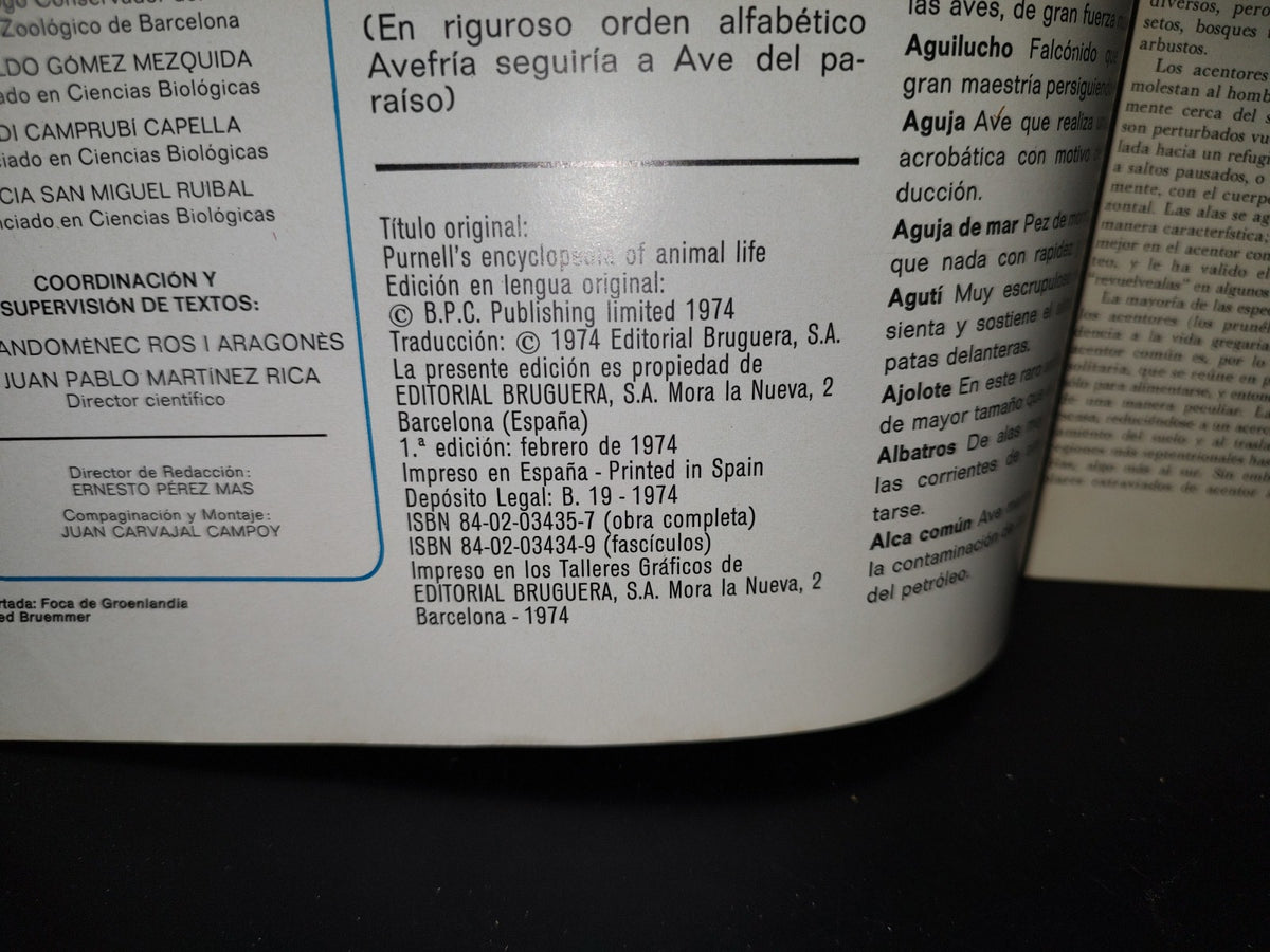 64- Gran Zoo. Enciclopedia De La Vida Animal - Bruguera - No. 2 - 1A. Edición: Febrero De 1974