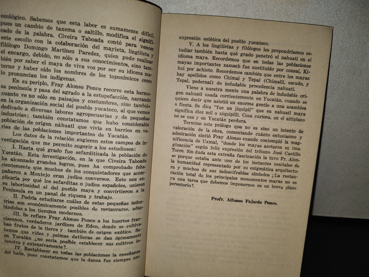 124- Yucatán Visto Por Fray Alonso Ponce - Miguel Civeira Taboada - Mérida, 1977