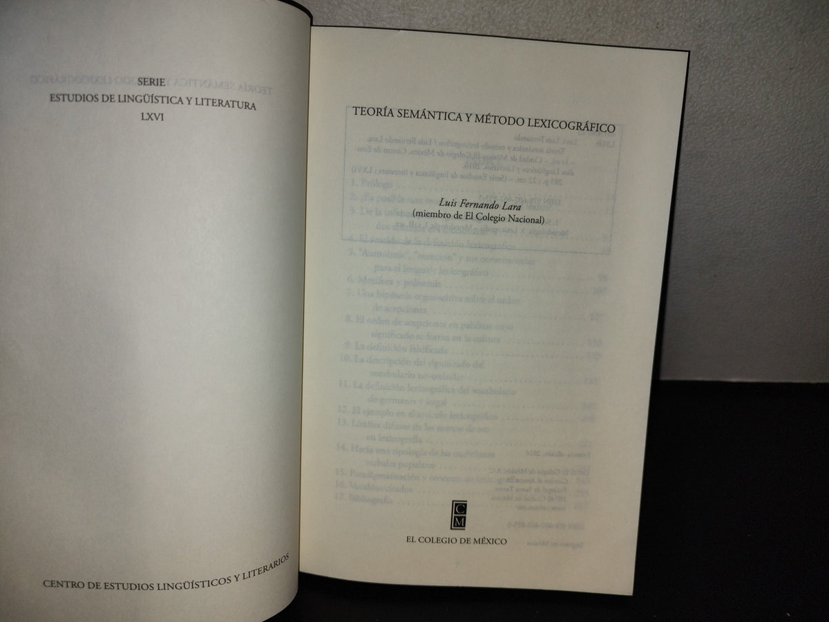 143- Teoría Semántica Y Método Lexicográfico - Luis Fernando Lara. El Colegio De México. 1. Ed. 2016