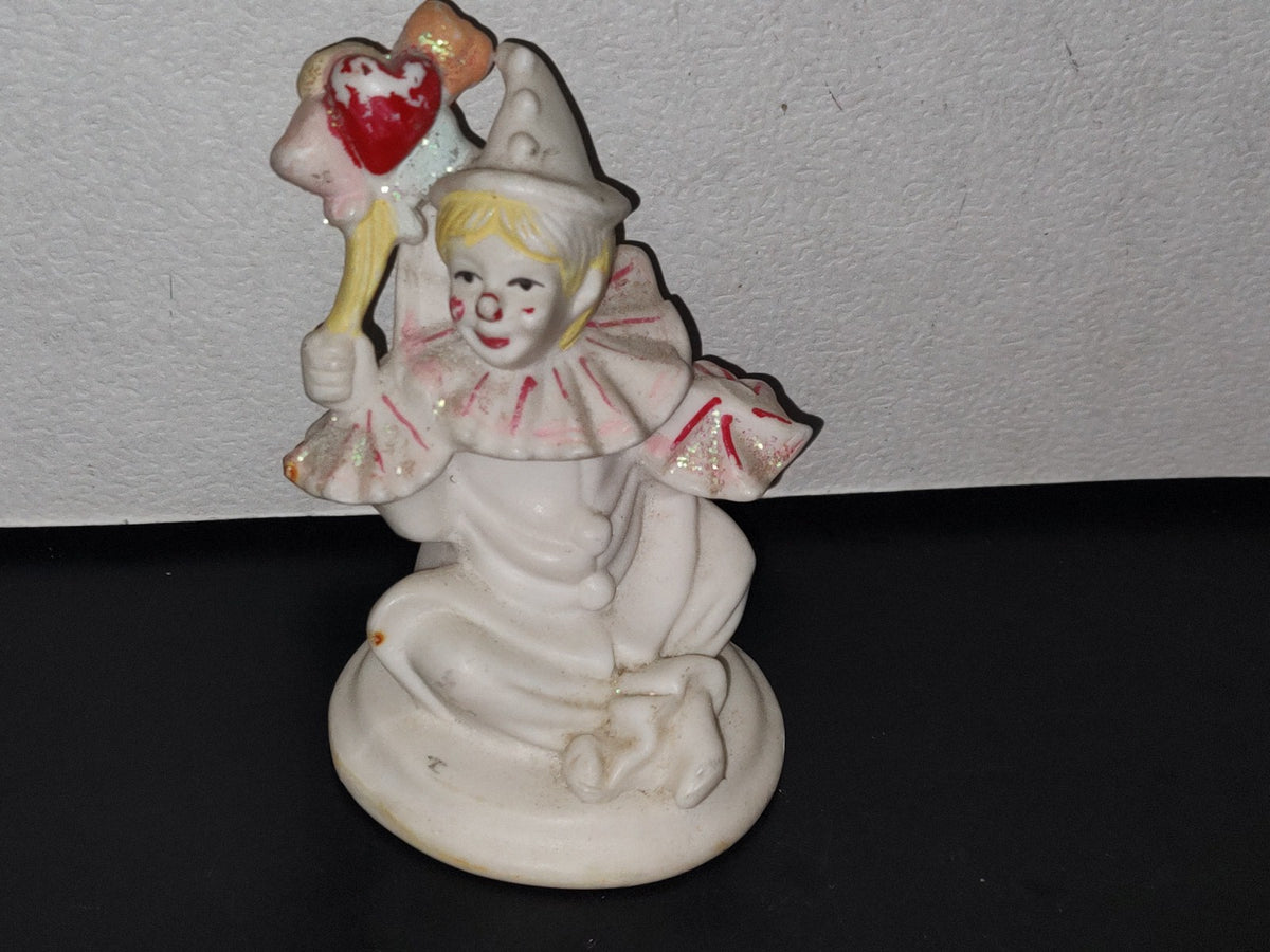 A3- Figura De Porcelana. Payaso Sentado Con Globos - 70'S - 80'S