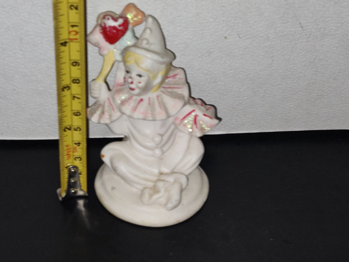 A3- Figura De Porcelana. Payaso Sentado Con Globos - 70'S - 80'S