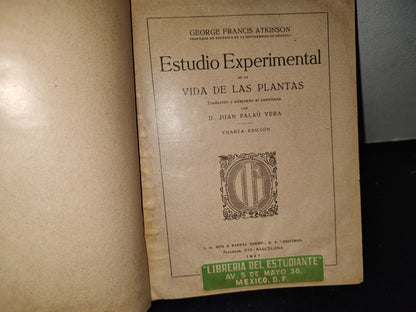 23- Estudio Experimental De La Vida De Las Plantas - Juan Palau Vera - 1927