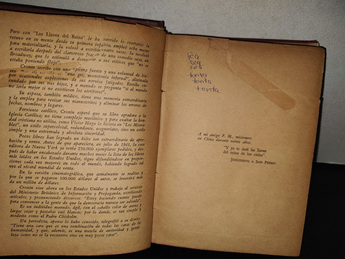 158- Las Llaves Del Reino - A. J. Cronin - Editora Inter - Americana - 1942