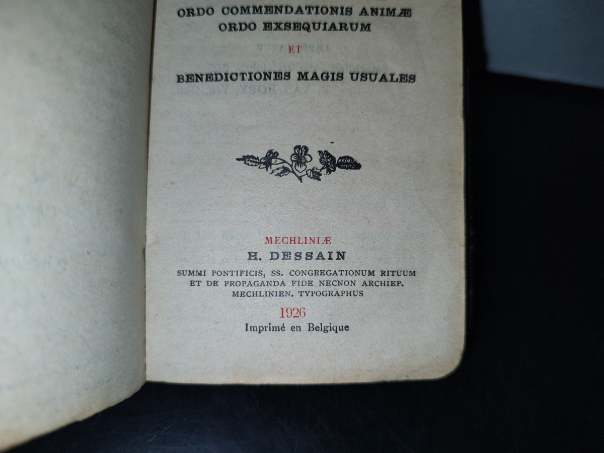 59- Latín. Extractum E Rituali Romano. Mechliniae, H. Dessain - 1926