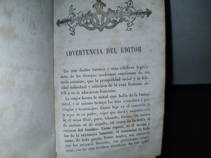 59- Cartas Sobre La Educación Del Bello Sexo - Por Una Señora Americana - Paris, Librería De A. Mezin, 1850'S
