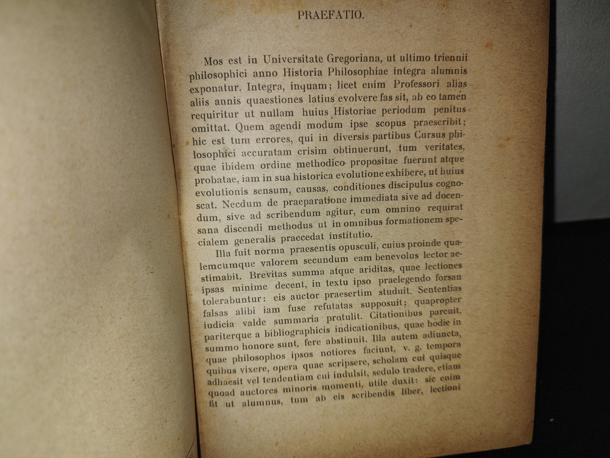 211- Latín. Brevis Conspectus Historiae Philosophiae - Paulo Geny. Romae 1921