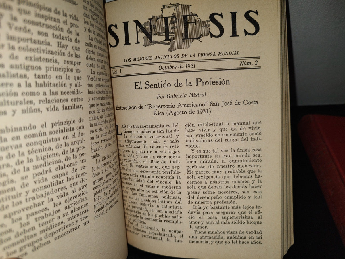 63- Síntesis. Los Mejores Artículos De La Prensa Mundial. Varios Números En 2 Volúmenes - 1931