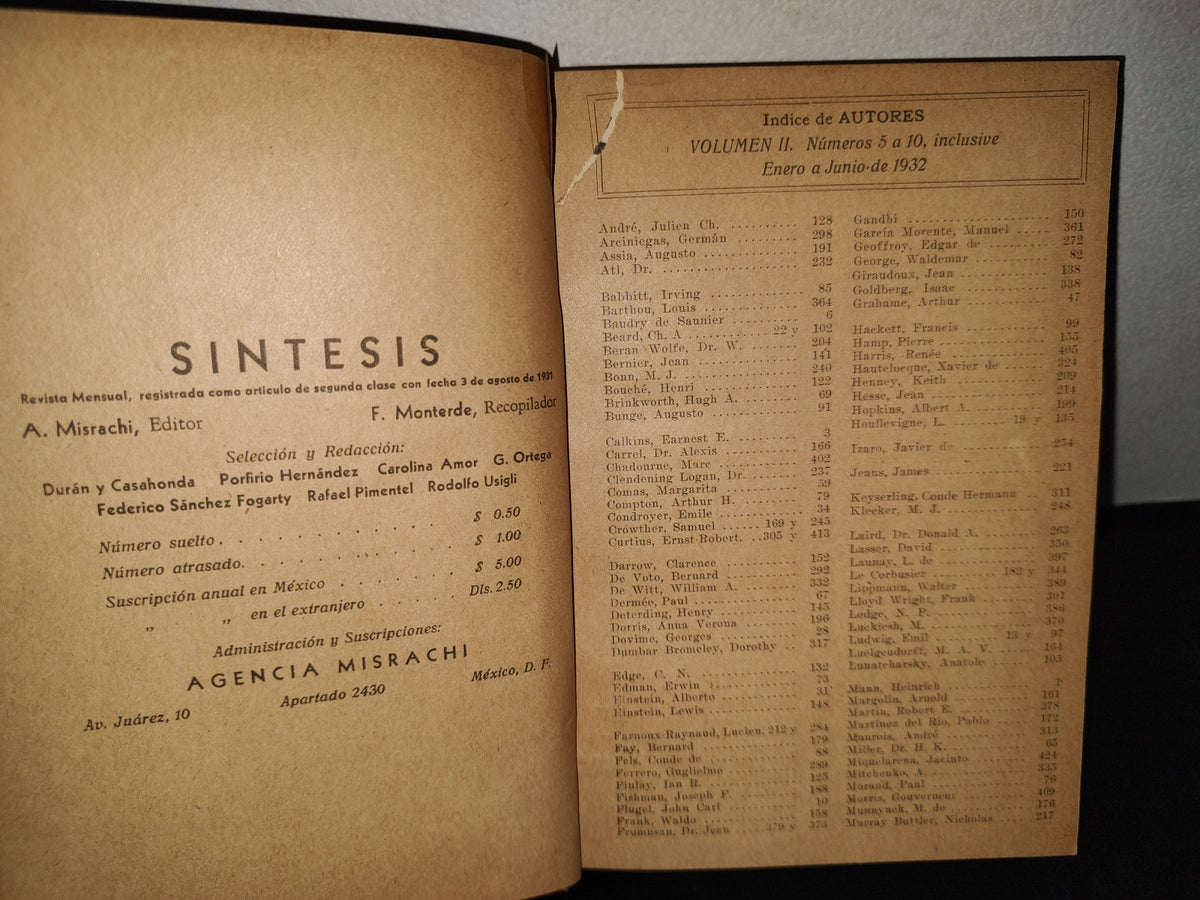 63- Síntesis. Los Mejores Artículos De La Prensa Mundial. Varios Números En 2 Volúmenes - 1931