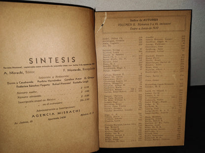 63- Síntesis. Los Mejores Artículos De La Prensa Mundial. Varios Números En 2 Volúmenes - 1931