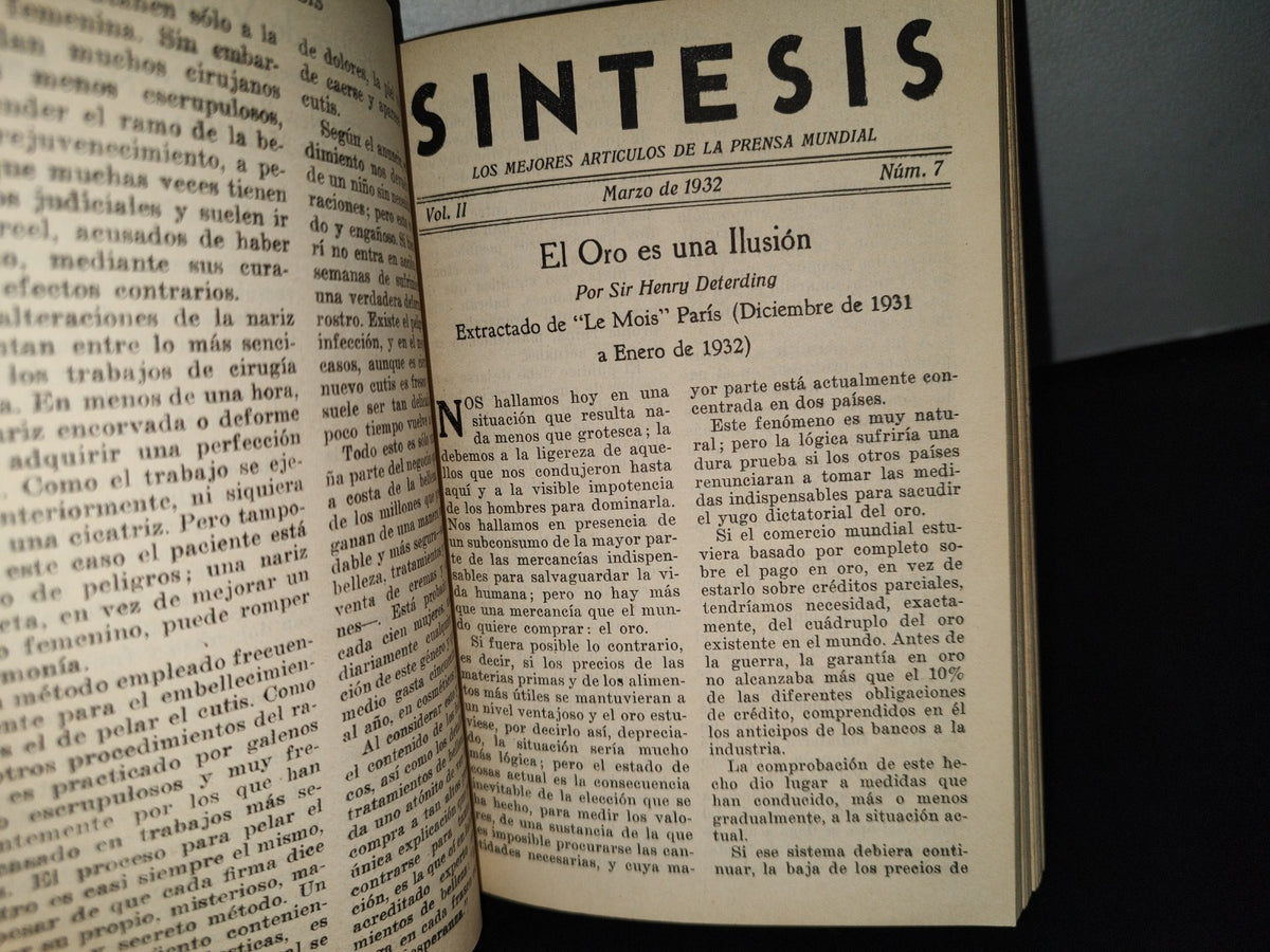 63- Síntesis. Los Mejores Artículos De La Prensa Mundial. Varios Números En 2 Volúmenes - 1931