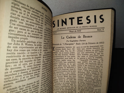 63- Síntesis. Los Mejores Artículos De La Prensa Mundial. Varios Números En 2 Volúmenes - 1931