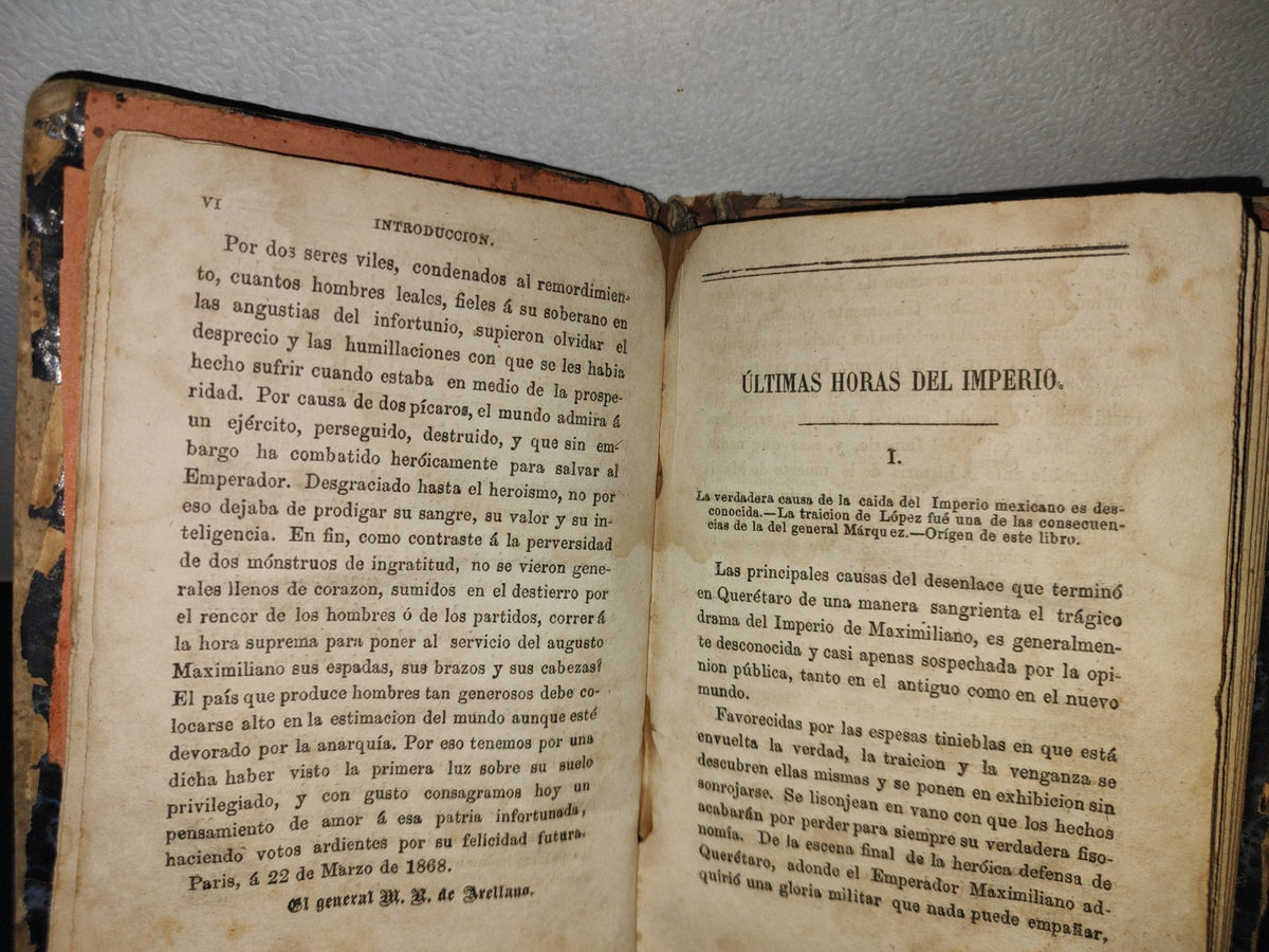 60- Últimas Horas Del Imperio - General Manuel Ramírez De Arellano - México, Tipografía Mexicana, 1869