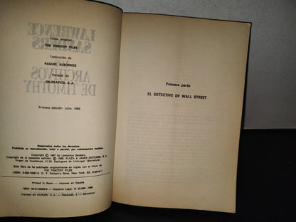 2014- Los Archivos De Timothy - Lawrence Sanders - Plaza & Janés Editores - 1A. Ed. 1989