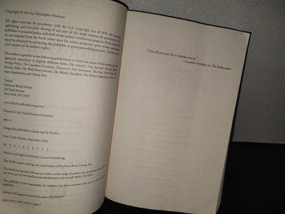 215- Arguably. Essays By Christopher Hitchens. Twelve Hachette Book Group. First Edition 2012