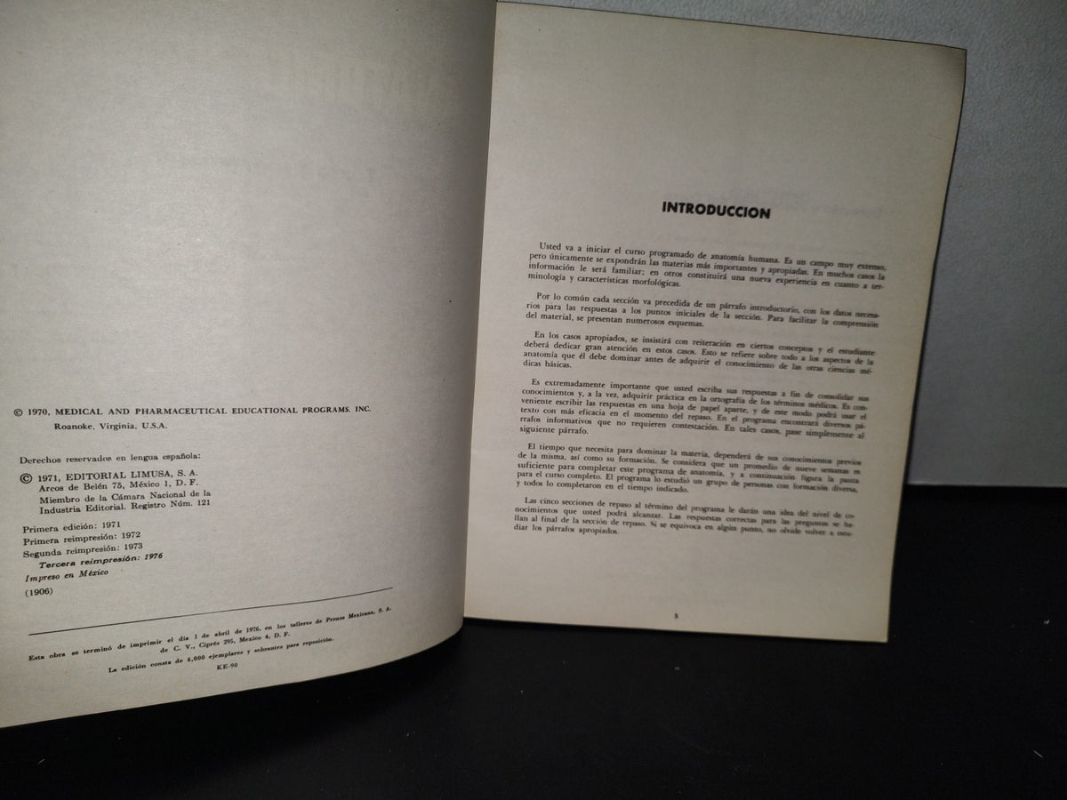 91- Anatomía Humana. Texto Programado - Editorial Limusa 1976