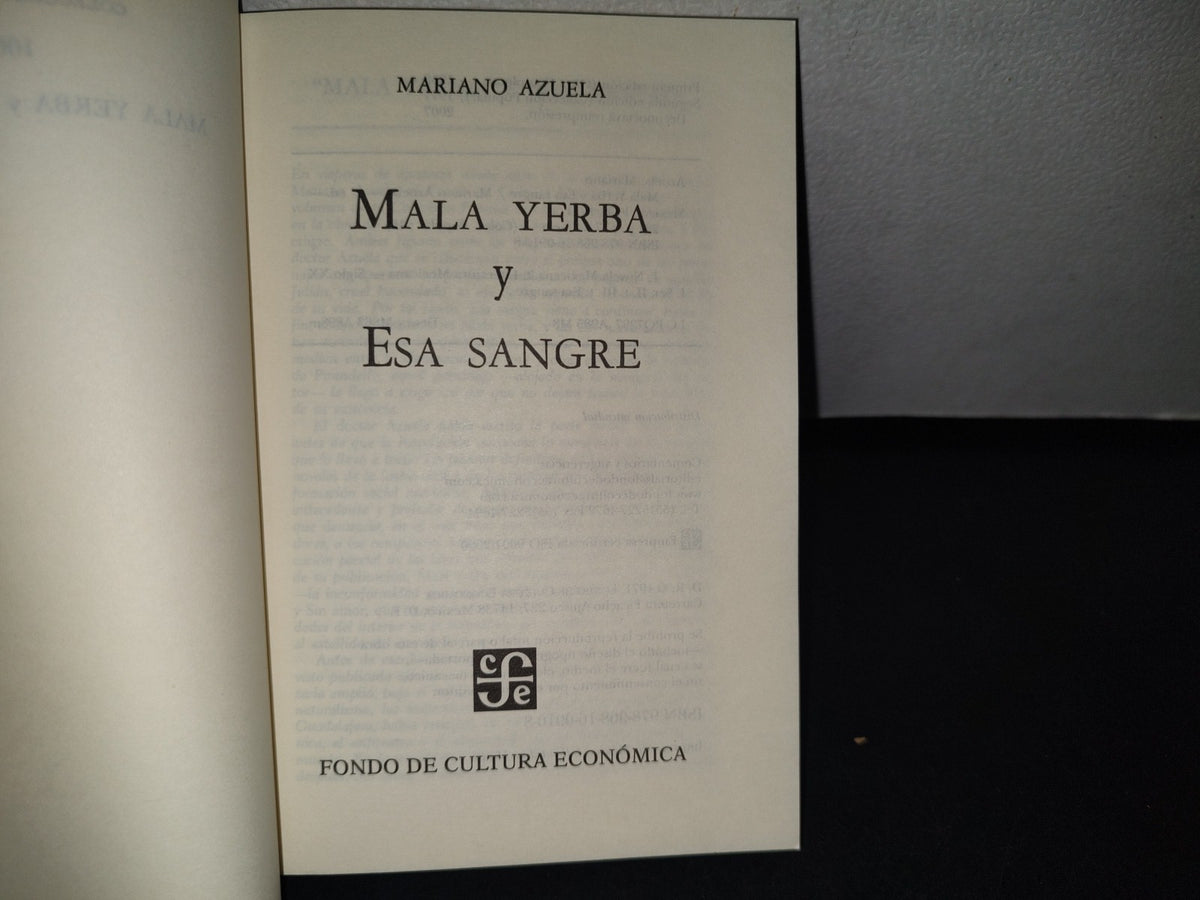 74- Mala Yerba Y Esa Sangre - Mariano Azuela