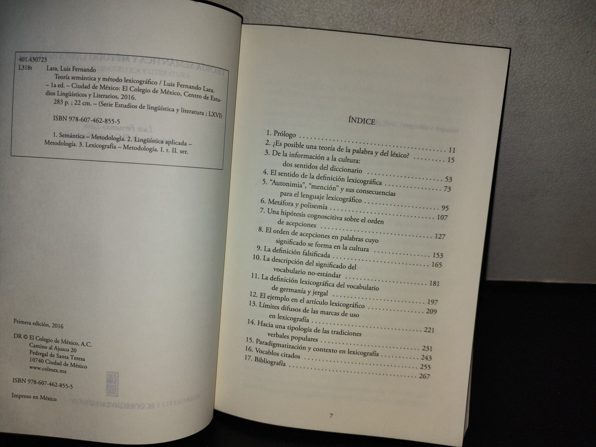 143- Teoría Semántica Y Método Lexicográfico - Luis Fernando Lara. El Colegio De México. 1. Ed. 2016