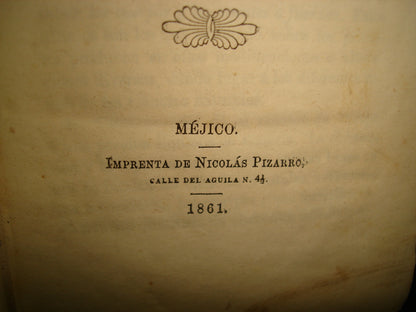 169- Manual De Física Aplicada A La Agricultura Y A La Industria - Don Juan Chavarri - Méjico. Imprenta De Nicolás Pizarro, 1861