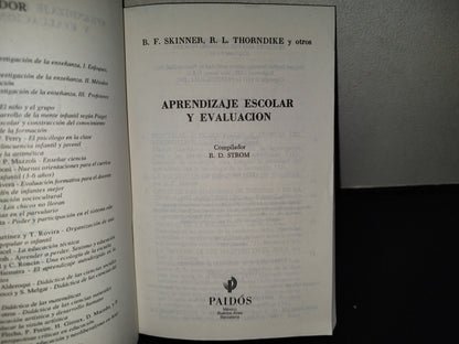 99- Aprendizaje Escolar Y Evaluación - J. S. Bruner, B. F. Skinner - Paidós