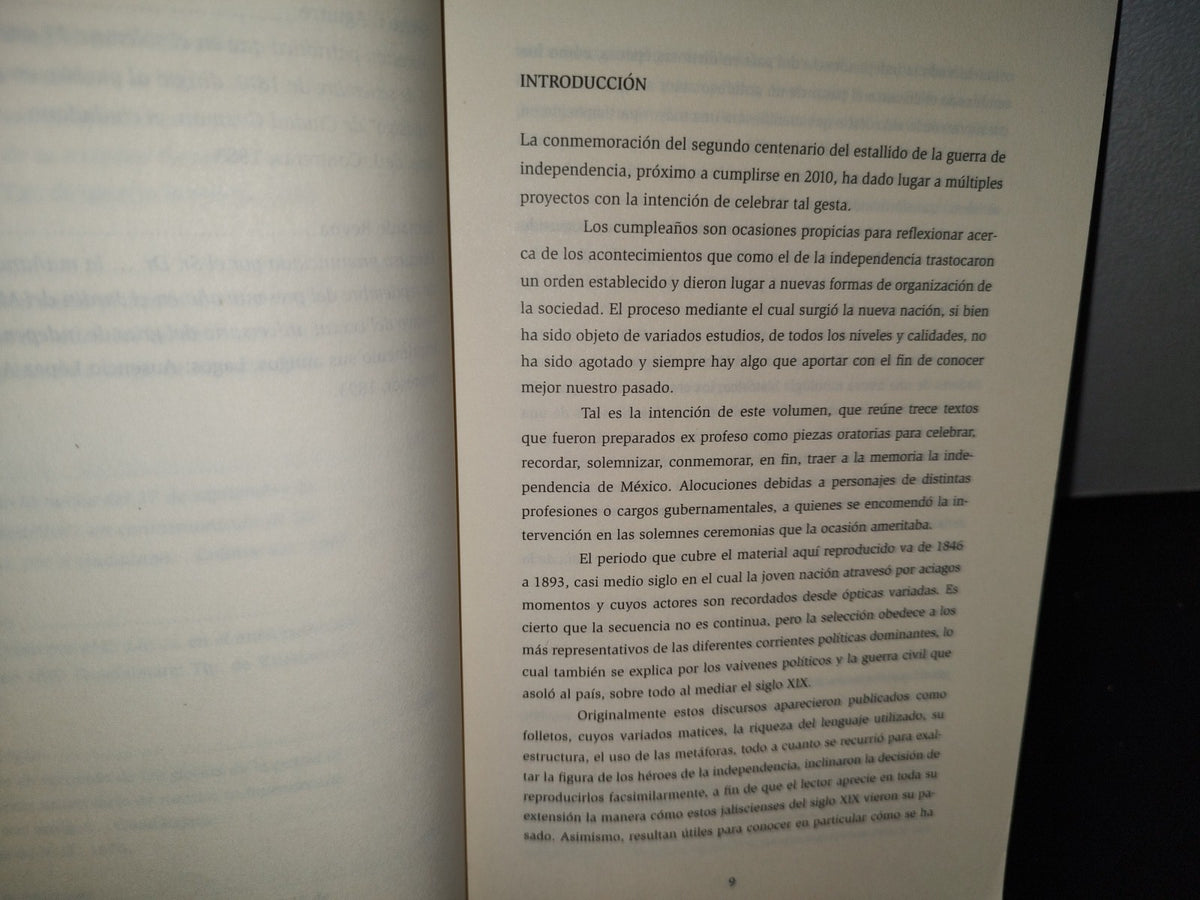 57- Discursos Jaliscienses De Conmemoración De La Independencia (1846-1893) primera edición 2009- Facsimil