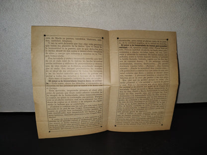 A10C1-2- Antigua Hoja De Oración: Remedio Para Ser Castos - 1923