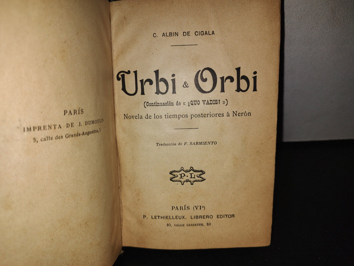 60- Urbi & Orbi (Continuación De ¿Quo Vadis?) - C. Albin De Cigala - 1900'S