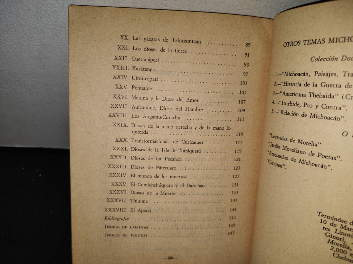 59- Mitología Tarasca - José Corona Núñez. Colección Documentos Y Testimonios. No. 6 - 1973