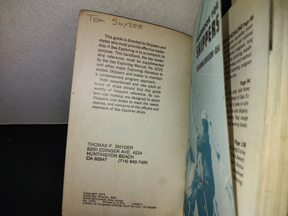 212- Handbook For Skippers - Exploring Division, Bsa - 1971