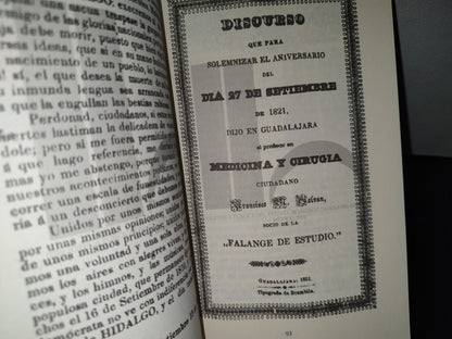 57- Discursos Jaliscienses De Conmemoración De La Independencia (1846-1893) primera edición 2009- Facsimil