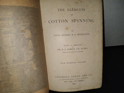 63- Hilatura De Algodón / Elementos Of Cotton Spinning - John Morris & F. Wilkinson - 1897