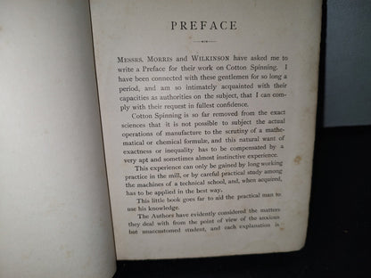 63- Hilatura De Algodón / Elementos Of Cotton Spinning - John Morris & F. Wilkinson - 1897