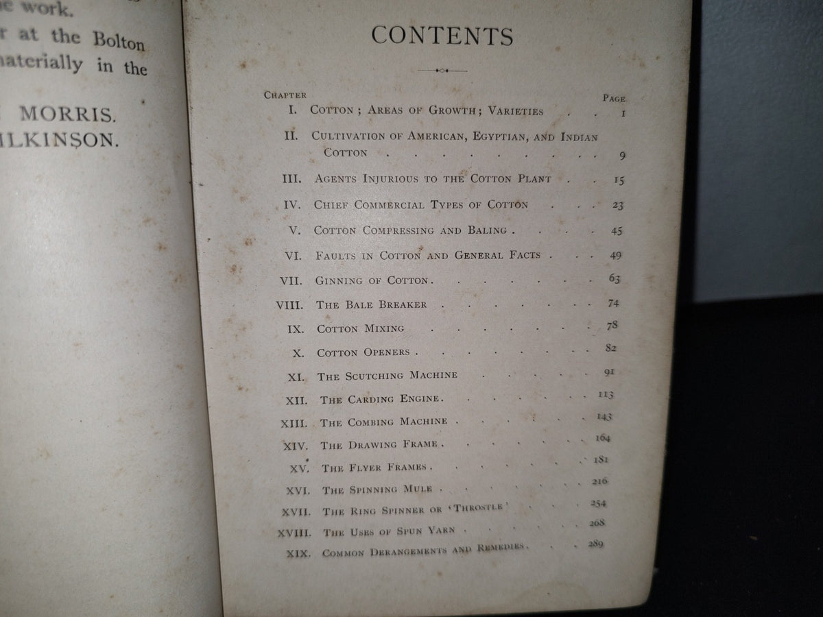 63- Hilatura De Algodón / Elementos Of Cotton Spinning - John Morris & F. Wilkinson - 1897