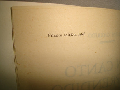 167- Con Canto No Aprendido - Felipe Garrido. Letras Mexicanas. Fondo De Cultura Económica - Primera Edición 1978