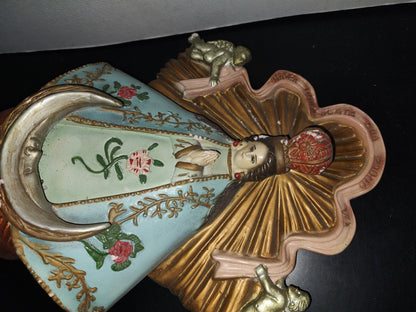 A1- Antigua Escultura Grande De Cerámica. Virgen De Zapopan, Jalisco, México - 60'S - 70'S