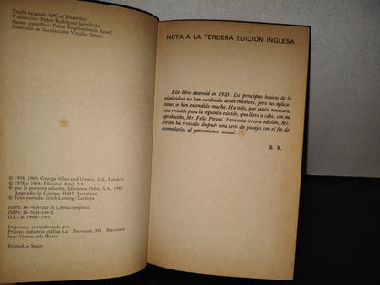 196- Muy Interesante. ABC De La Relatividad - Bertrand Russell, Ediciones Orbis, S. A. - 1985