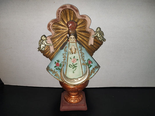 A1- Antigua Escultura Grande De Cerámica. Virgen De Zapopan, Jalisco, México - 60'S - 70'S