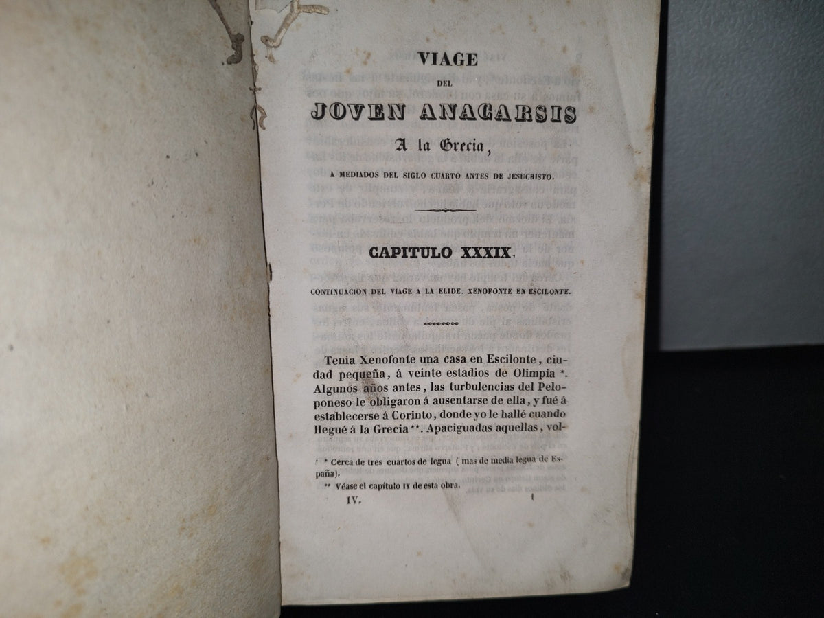 60- Viage Del Joven Anacarsis A La Grecia. Tomo Cuarto - 1840'S