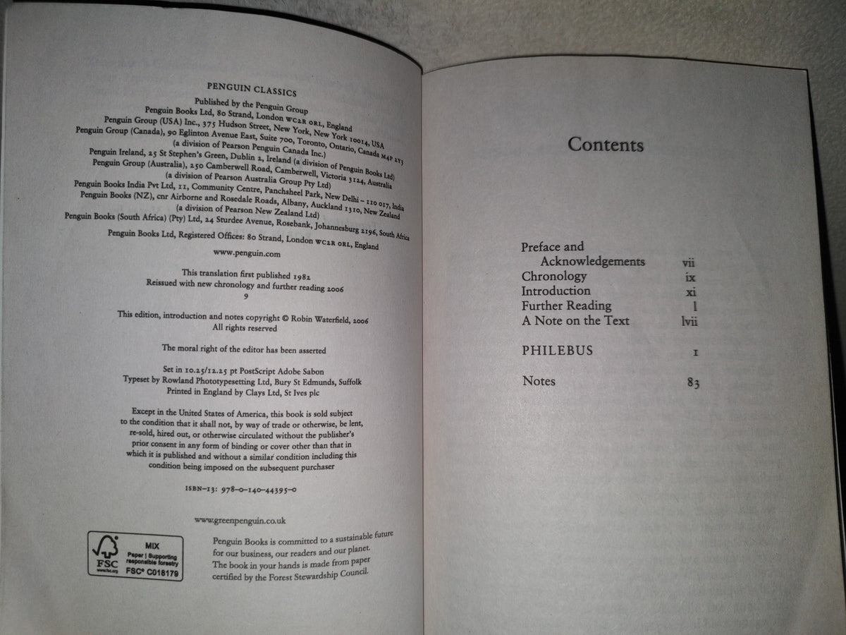 220- Plato. Philebus. Penguin Classics, 2006