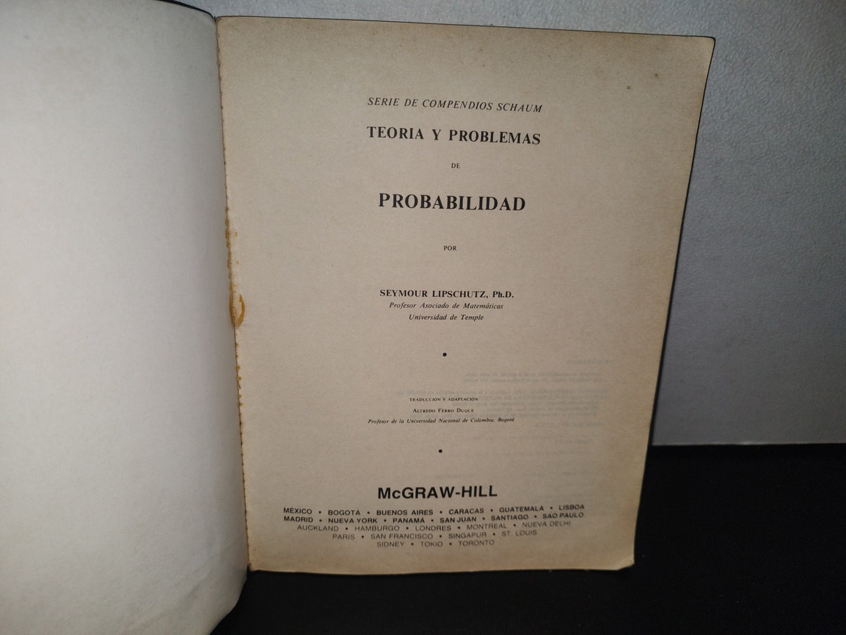 93- Serie Schaum. Probabilidad - Seymour Lipschutz. Teoría Y 500 Problemas Resueltos