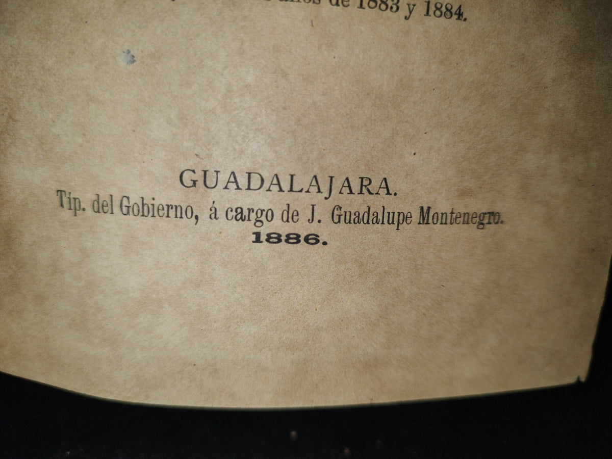 211- Colección De Los Decretos, Circulares Y Órdenes Del Estado De Jalisco. Tom. 9 - Guadalajara, Tip. Del Gobierno Á Cargo De J. Guadalupe Montenegro, 1886