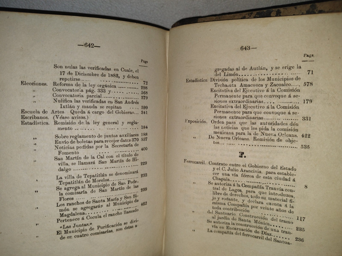 211- Colección De Los Decretos, Circulares Y Órdenes Del Estado De Jalisco. Tom. 9 - Guadalajara, Tip. Del Gobierno Á Cargo De J. Guadalupe Montenegro, 1886