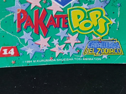 A10C1-2- Gamesa Paketines Pakatepop Caballeros Del Zodiaco # 14 Myth Cloth Ex Gamma Phecda Thor 1994