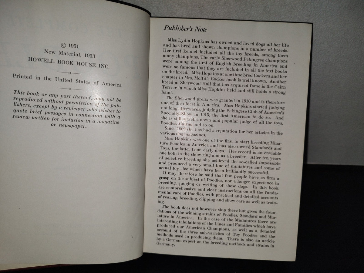 153- The Complete Poodle - Lydia Hopkins - Howellbook House, Inc. - 1962