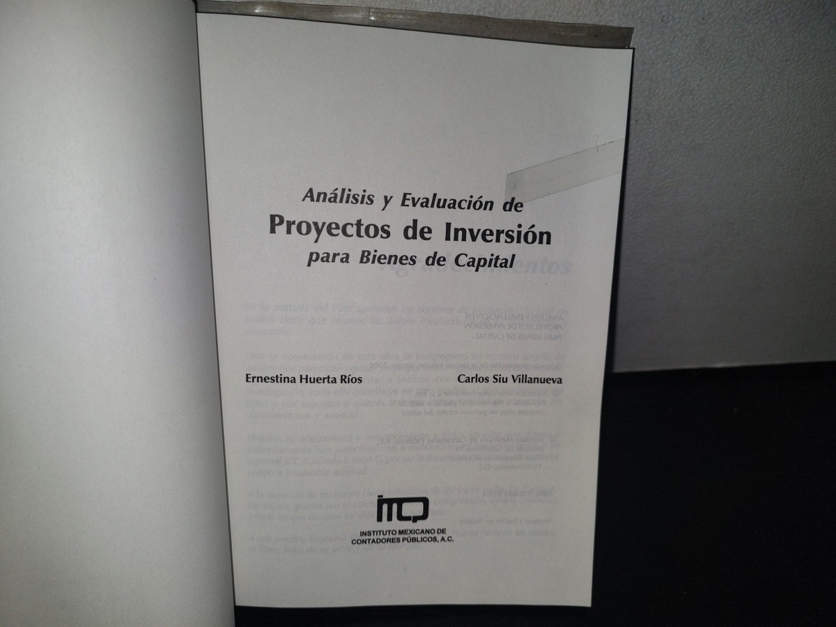 84- Análisis Y Evaluación De Proyectos De Inversión Para Bienes De Capital - Ernestina Guerta Ríos