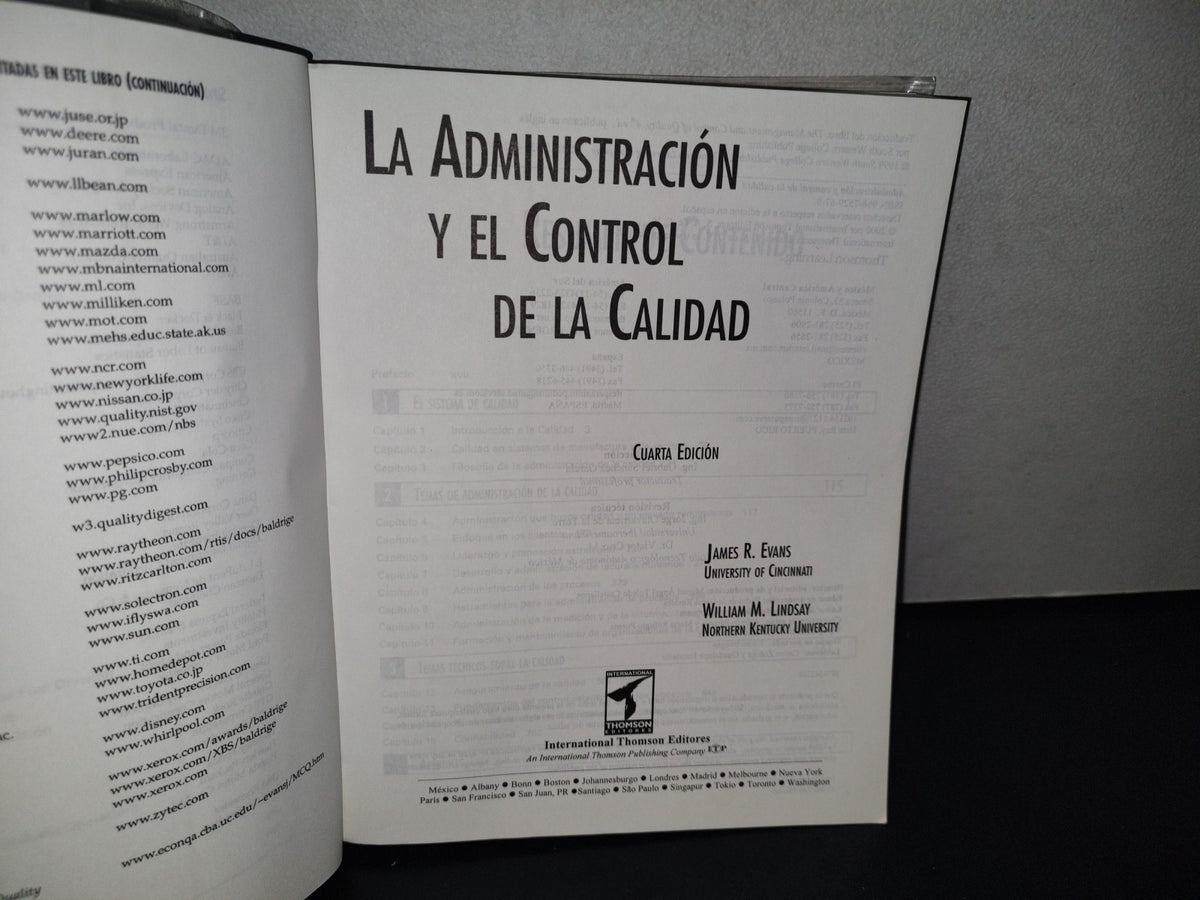 91- Administración Y Control De La Calidad - James R. Evans, William Lindsay - 1999